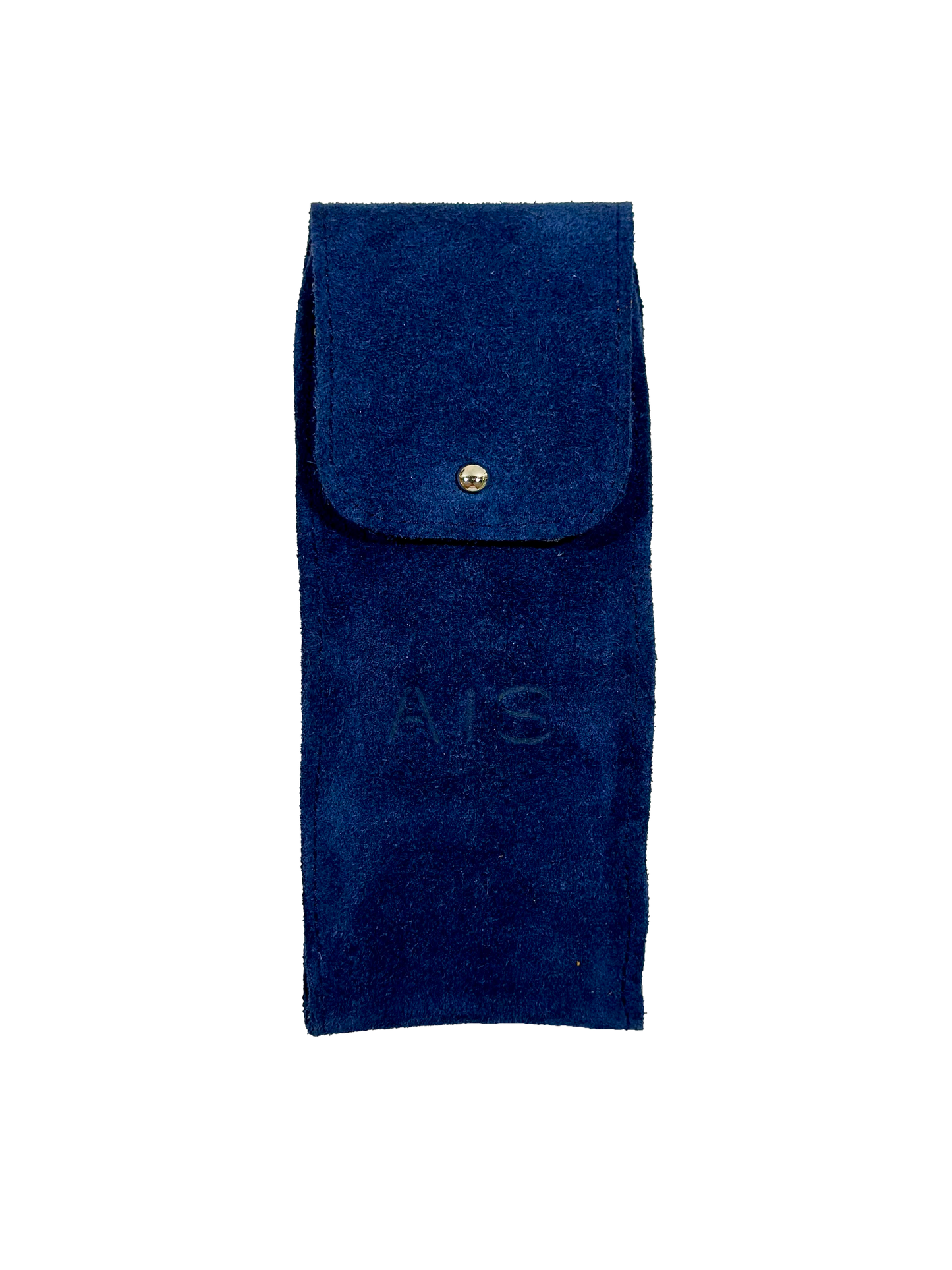 Sleek leather travel watch pouch by AIS Collective, showcased in the premium Indigo Blue color option.