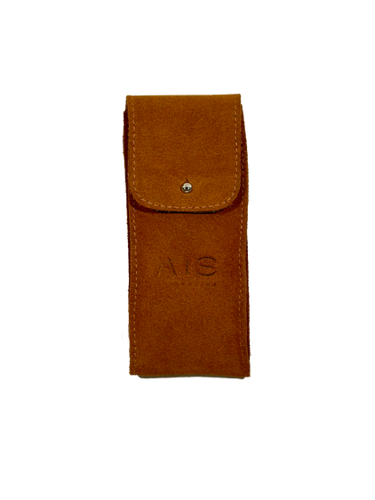 AIS Collective Pouch AIS Collective, a premium suede leather travel watch pouch in the elegant Whisky Tan color variant.