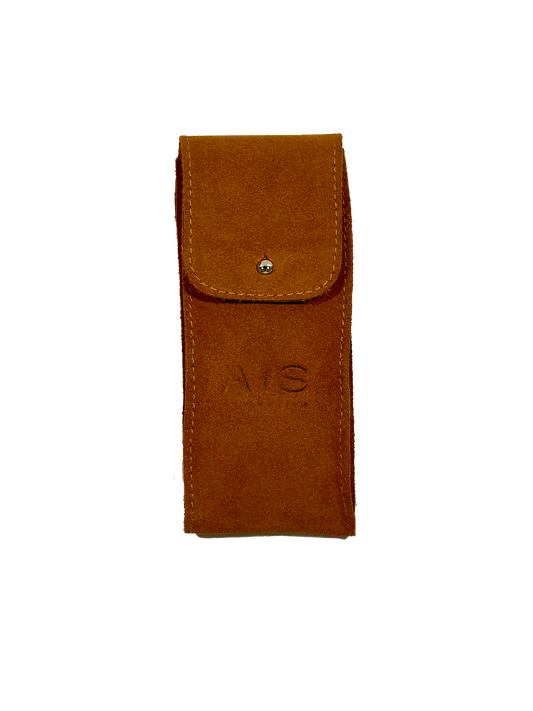 AIS Collective Pouch AIS Collective, a premium suede leather travel watch pouch in the elegant Whisky Tan color variant.