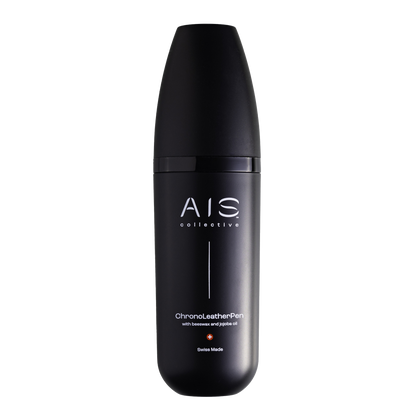 The ChronoLeatherPen by AIS Collective, a specialized premium leather watch strap cleaner and conditioner.